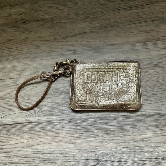 Coach x Poppy Wristlet in Metallic Gold - Picture 1 of 12